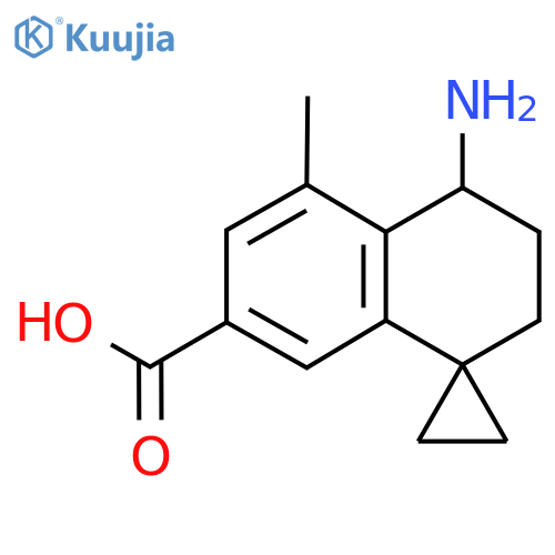 4'-amino-5'-methyl-3',4'-dihydro-2'H-spirocyclopropane-1,1'-naphthalene-7'-carboxylic acid structure