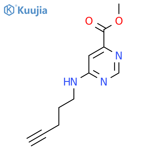 methyl 6-(pent-4-yn-1-yl)aminopyrimidine-4-carboxylate structure