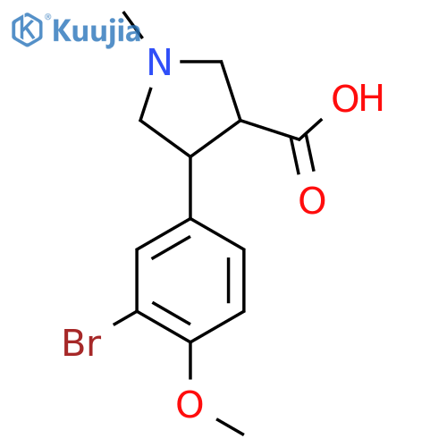 4-(3-bromo-4-methoxyphenyl)-1-methylpyrrolidine-3-carboxylic acid structure