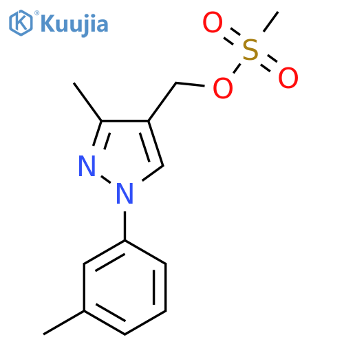 [3-methyl-1-(3-methylphenyl)-1H-pyrazol-4-yl]methyl methanesulfonate structure