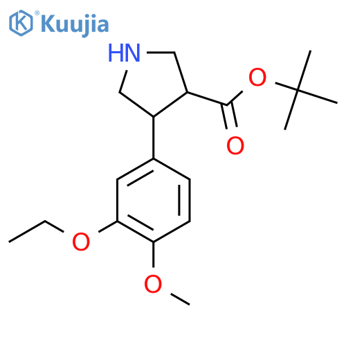 tert-butyl 4-(3-ethoxy-4-methoxyphenyl)pyrrolidine-3-carboxylate structure