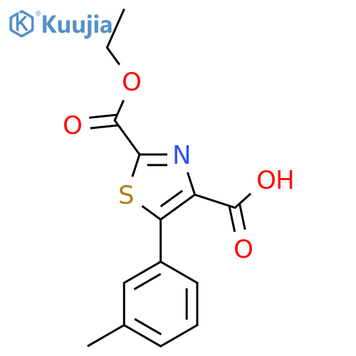 2-(ethoxycarbonyl)-5-(3-methylphenyl)-1,3-thiazole-4-carboxylic acid structure