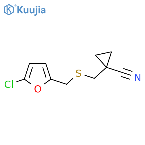 1-({(5-chlorofuran-2-yl)methylsulfanyl}methyl)cyclopropane-1-carbonitrile structure