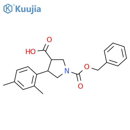 1-(benzyloxy)carbonyl-4-(2,4-dimethylphenyl)pyrrolidine-3-carboxylic acid structure