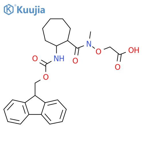 2-({1-2-({(9H-fluoren-9-yl)methoxycarbonyl}amino)cycloheptyl-N-methylformamido}oxy)acetic acid structure