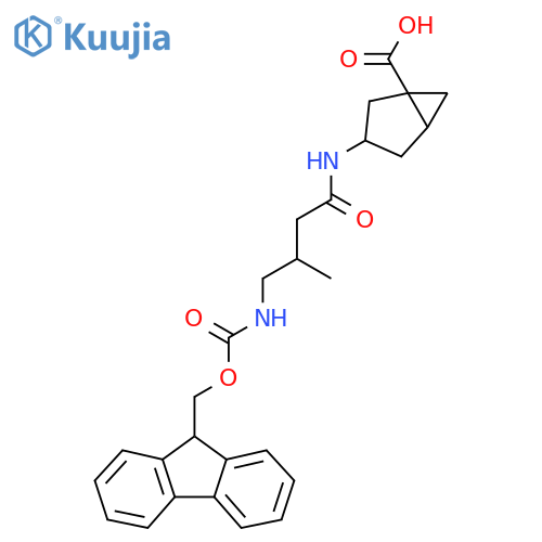 3-4-({(9H-fluoren-9-yl)methoxycarbonyl}amino)-3-methylbutanamidobicyclo3.1.0hexane-1-carboxylic acid structure