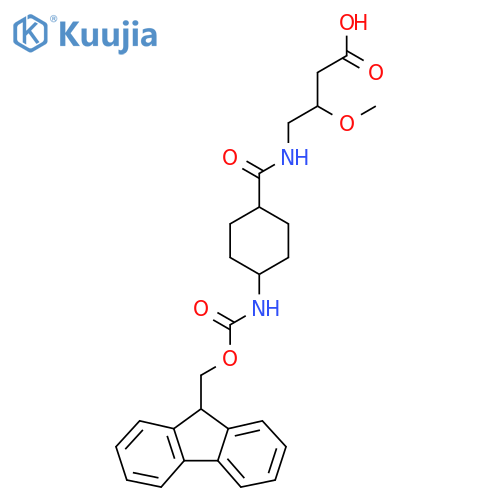 4-{4-({(9H-fluoren-9-yl)methoxycarbonyl}amino)cyclohexylformamido}-3-methoxybutanoic acid structure