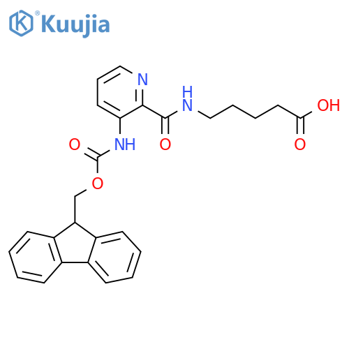 5-{3-({(9H-fluoren-9-yl)methoxycarbonyl}amino)pyridin-2-ylformamido}pentanoic acid structure