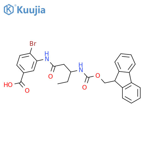 4-bromo-3-3-({(9H-fluoren-9-yl)methoxycarbonyl}amino)pentanamidobenzoic acid structure