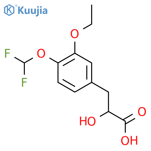3-4-(difluoromethoxy)-3-ethoxyphenyl-2-hydroxypropanoic acid structure