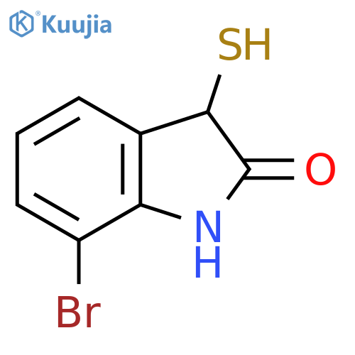 7-bromo-3-sulfanyl-2,3-dihydro-1H-indol-2-one structure