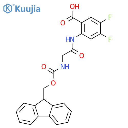 2-2-({(9H-fluoren-9-yl)methoxycarbonyl}amino)acetamido-4,5-difluorobenzoic acid structure