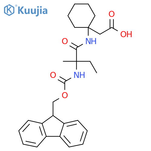 2-{1-2-({(9H-fluoren-9-yl)methoxycarbonyl}amino)-2-methylbutanamidocyclohexyl}acetic acid structure