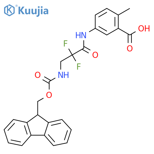 5-3-({(9H-fluoren-9-yl)methoxycarbonyl}amino)-2,2-difluoropropanamido-2-methylbenzoic acid structure