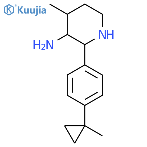 4-methyl-2-4-(1-methylcyclopropyl)phenylpiperidin-3-amine structure