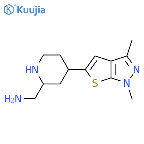 (4-{1,3-dimethyl-1H-thieno2,3-cpyrazol-5-yl}piperidin-2-yl)methanamine structure