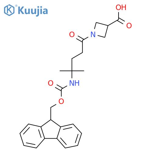 1-4-({(9H-fluoren-9-yl)methoxycarbonyl}amino)-4-methylpentanoylazetidine-3-carboxylic acid structure