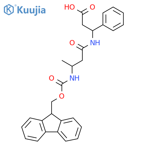 3-3-({(9H-fluoren-9-yl)methoxycarbonyl}amino)butanamido-3-phenylpropanoic acid structure