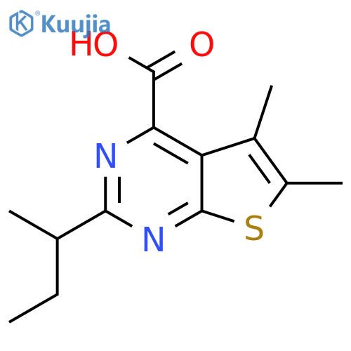 2-(butan-2-yl)-5,6-dimethylthieno2,3-dpyrimidine-4-carboxylic acid structure