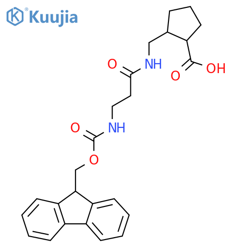2-{3-({(9H-fluoren-9-yl)methoxycarbonyl}amino)propanamidomethyl}cyclopentane-1-carboxylic acid structure