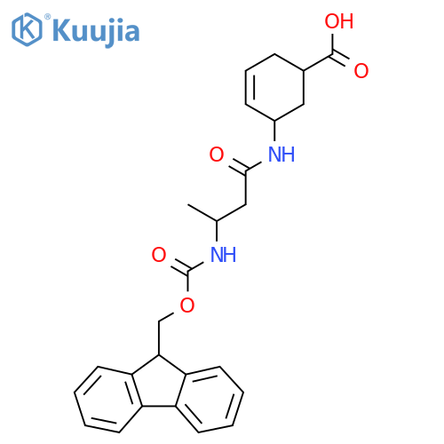 5-3-({(9H-fluoren-9-yl)methoxycarbonyl}amino)butanamidocyclohex-3-ene-1-carboxylic acid structure