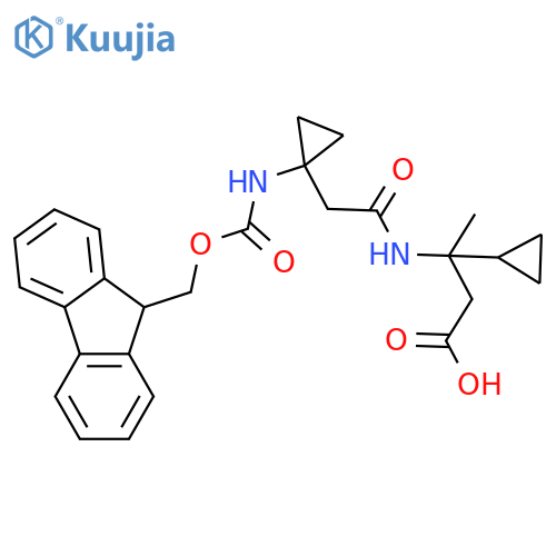 3-cyclopropyl-3-{2-1-({(9H-fluoren-9-yl)methoxycarbonyl}amino)cyclopropylacetamido}butanoic acid structure