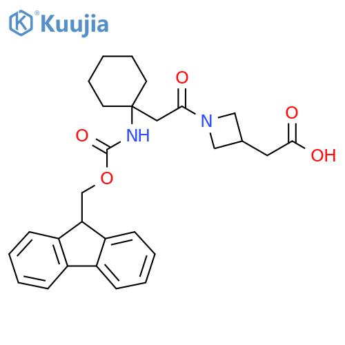 2-(1-{2-1-({(9H-fluoren-9-yl)methoxycarbonyl}amino)cyclohexylacetyl}azetidin-3-yl)acetic acid structure