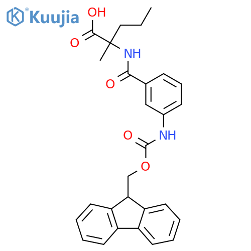 2-{3-({(9H-fluoren-9-yl)methoxycarbonyl}amino)phenylformamido}-2-methylpentanoic acid structure