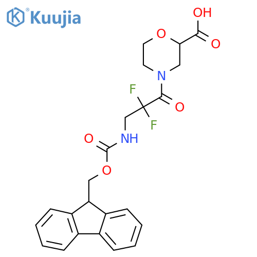 4-3-({(9H-fluoren-9-yl)methoxycarbonyl}amino)-2,2-difluoropropanoylmorpholine-2-carboxylic acid structure