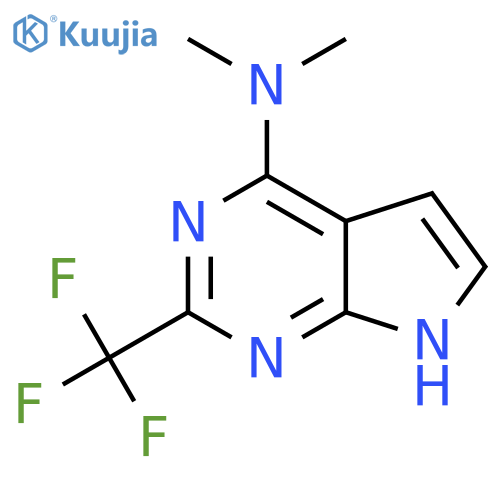 N,N-dimethyl-2-(trifluoromethyl)-7H-pyrrolo2,3-dpyrimidin-4-amine structure