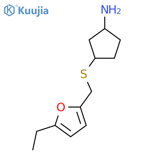 3-{(5-ethylfuran-2-yl)methylsulfanyl}cyclopentan-1-amine structure