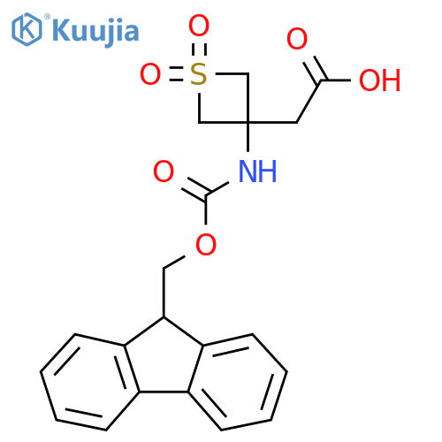 2-3-({(9H-fluoren-9-yl)methoxycarbonyl}amino)-1,1-dioxo-1lambda6-thietan-3-ylacetic acid structure