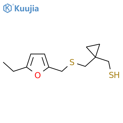 1-({(5-ethylfuran-2-yl)methylsulfanyl}methyl)cyclopropylmethanethiol structure