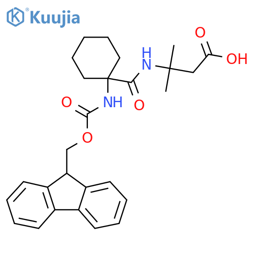 3-{1-({(9H-fluoren-9-yl)methoxycarbonyl}amino)cyclohexylformamido}-3-methylbutanoic acid structure