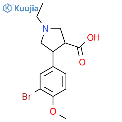 4-(3-bromo-4-methoxyphenyl)-1-ethylpyrrolidine-3-carboxylic acid structure