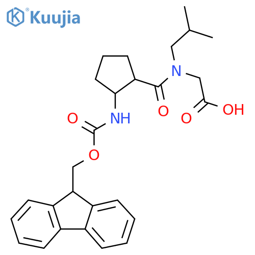 2-{1-2-({(9H-fluoren-9-yl)methoxycarbonyl}amino)cyclopentyl-N-(2-methylpropyl)formamido}acetic acid structure