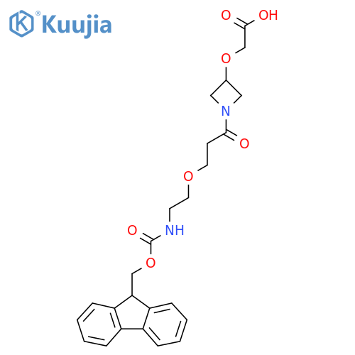 2-(1-{3-2-({(9H-fluoren-9-yl)methoxycarbonyl}amino)ethoxypropanoyl}azetidin-3-yl)oxyacetic acid structure