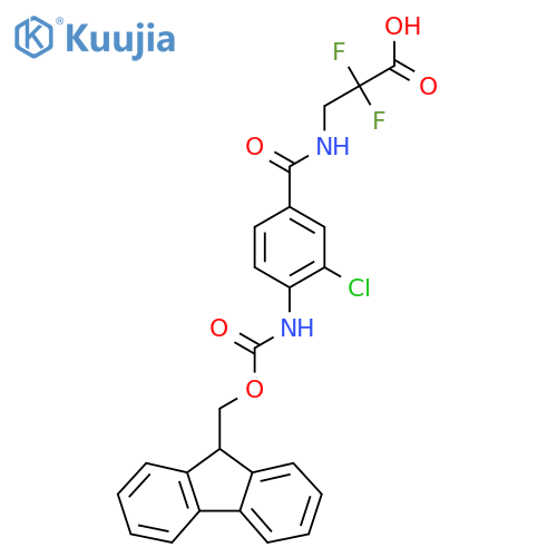 3-{3-chloro-4-({(9H-fluoren-9-yl)methoxycarbonyl}amino)phenylformamido}-2,2-difluoropropanoic acid structure