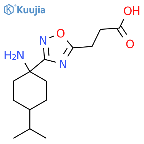 3-{3-1-amino-4-(propan-2-yl)cyclohexyl-1,2,4-oxadiazol-5-yl}propanoic acid structure