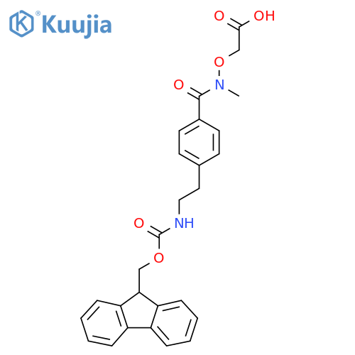 2-(1-{4-2-({(9H-fluoren-9-yl)methoxycarbonyl}amino)ethylphenyl}-N-methylformamido)oxyacetic acid structure