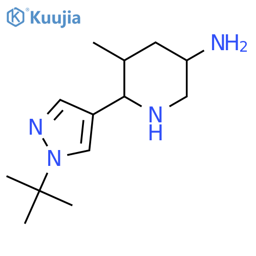 6-(1-tert-butyl-1H-pyrazol-4-yl)-5-methylpiperidin-3-amine structure