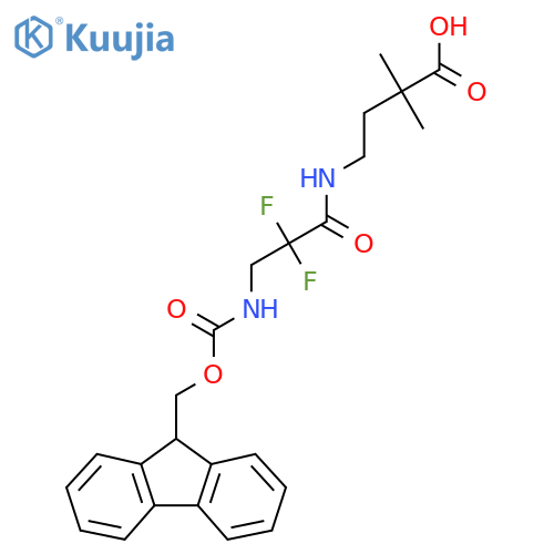 4-3-({(9H-fluoren-9-yl)methoxycarbonyl}amino)-2,2-difluoropropanamido-2,2-dimethylbutanoic acid structure