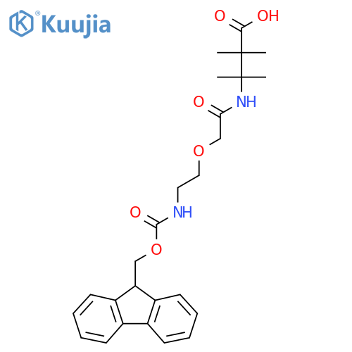 3-{2-2-({(9H-fluoren-9-yl)methoxycarbonyl}amino)ethoxyacetamido}-2,2,3-trimethylbutanoic acid structure
