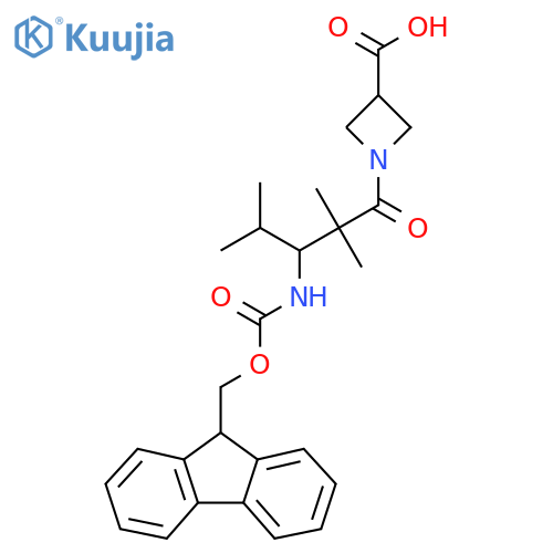 1-3-({(9H-fluoren-9-yl)methoxycarbonyl}amino)-2,2,4-trimethylpentanoylazetidine-3-carboxylic acid structure