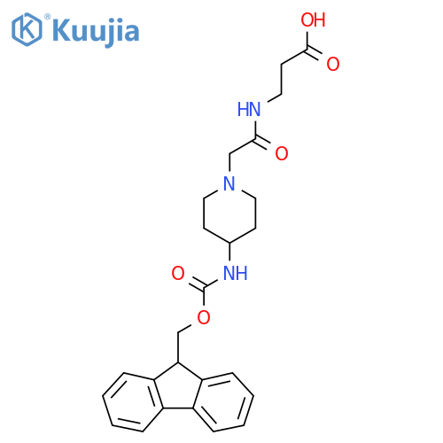 3-{2-4-({(9H-fluoren-9-yl)methoxycarbonyl}amino)piperidin-1-ylacetamido}propanoic acid structure
