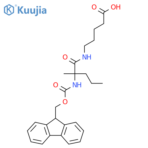 5-2-({(9H-fluoren-9-yl)methoxycarbonyl}amino)-2-methylpentanamidopentanoic acid structure