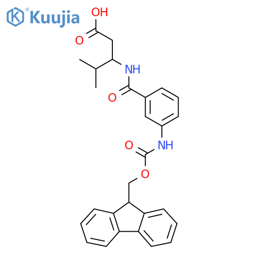 3-{3-({(9H-fluoren-9-yl)methoxycarbonyl}amino)phenylformamido}-4-methylpentanoic acid structure