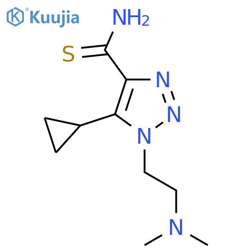 5-cyclopropyl-1-2-(dimethylamino)ethyl-1H-1,2,3-triazole-4-carbothioamide structure