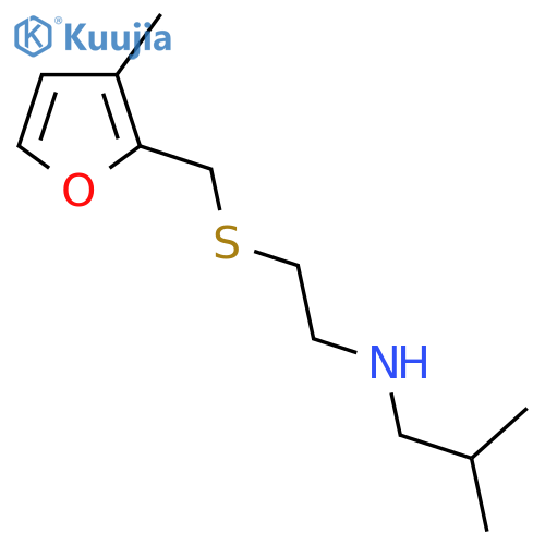 (2-{(3-methylfuran-2-yl)methylsulfanyl}ethyl)(2-methylpropyl)amine structure