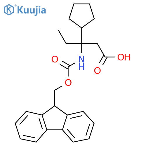 3-cyclopentyl-3-({(9H-fluoren-9-yl)methoxycarbonyl}amino)pentanoic acid structure